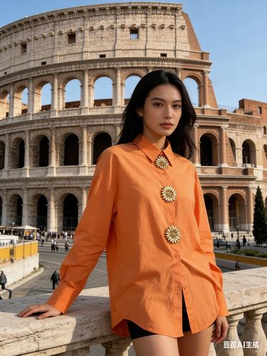 Statement-button shirt