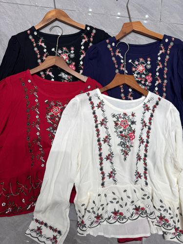Embroidered peasant blouse