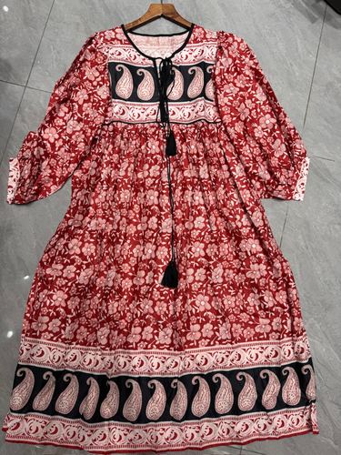 Paisley boho midi dress