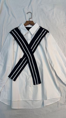 Cross-stripe detail shirt