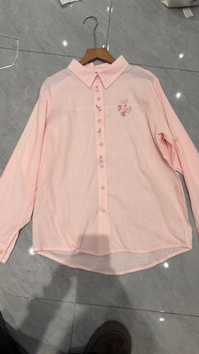 Pastel shirt with embroidered motif