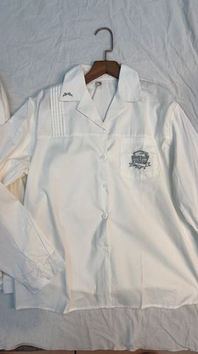 Oversized badge-embroidered shirt