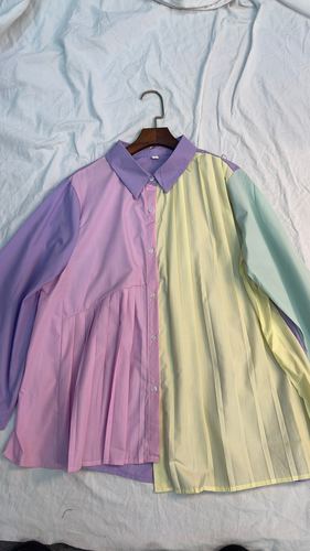 Colour-block pastel shirt