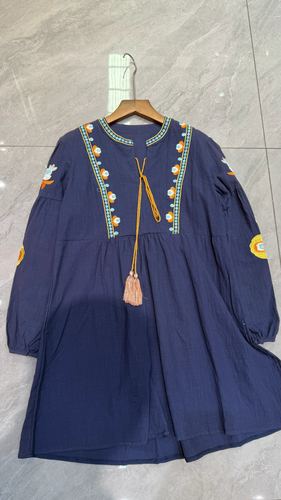 Embroidered tunic dress