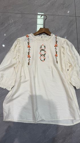 Embroidered boho tunic top