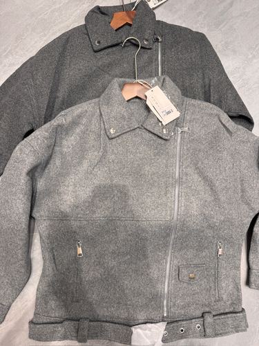 Distressed faux-leather jacket