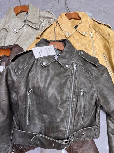 Faux-leather jacket