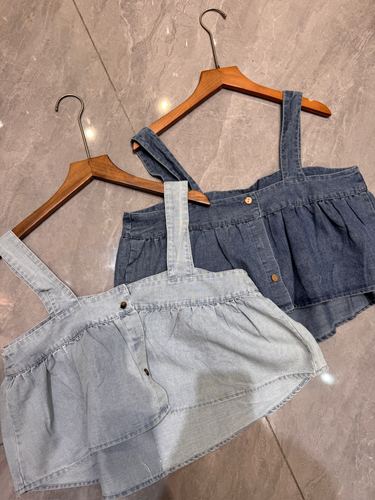 Denim pinafore skirt