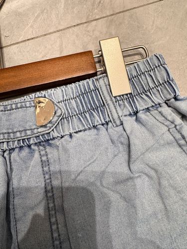 Elastic-cuff denim joggers