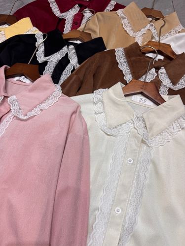 Lace-trim knit cardigan