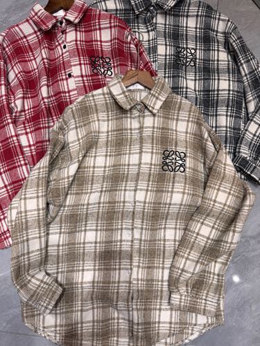 Logo-embroidered plaid shirt