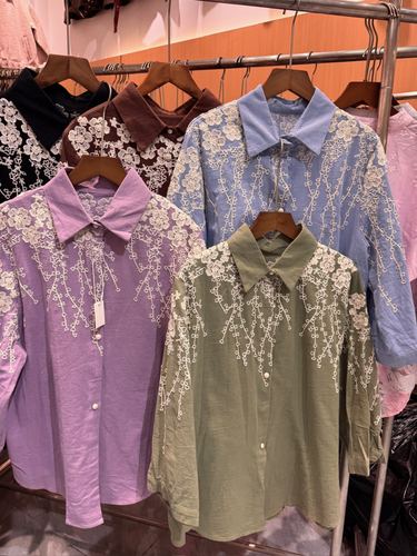 Embroidered lace shirt