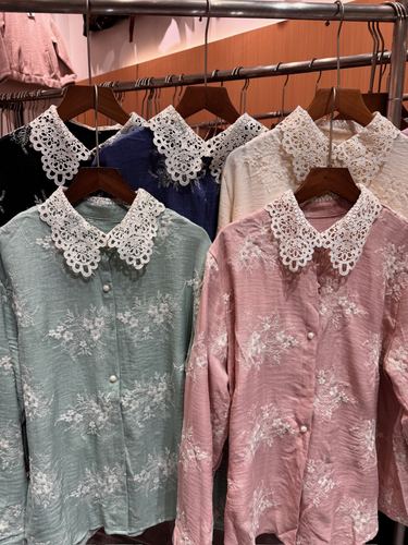 Lace-collar blouse