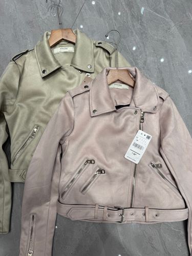 Faux-leather biker jacket