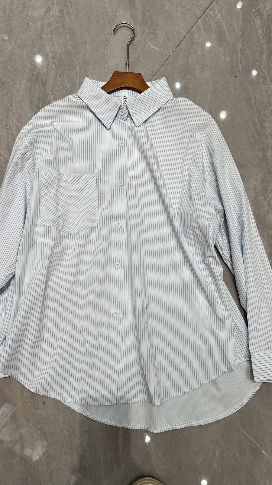 Band-collar shirt