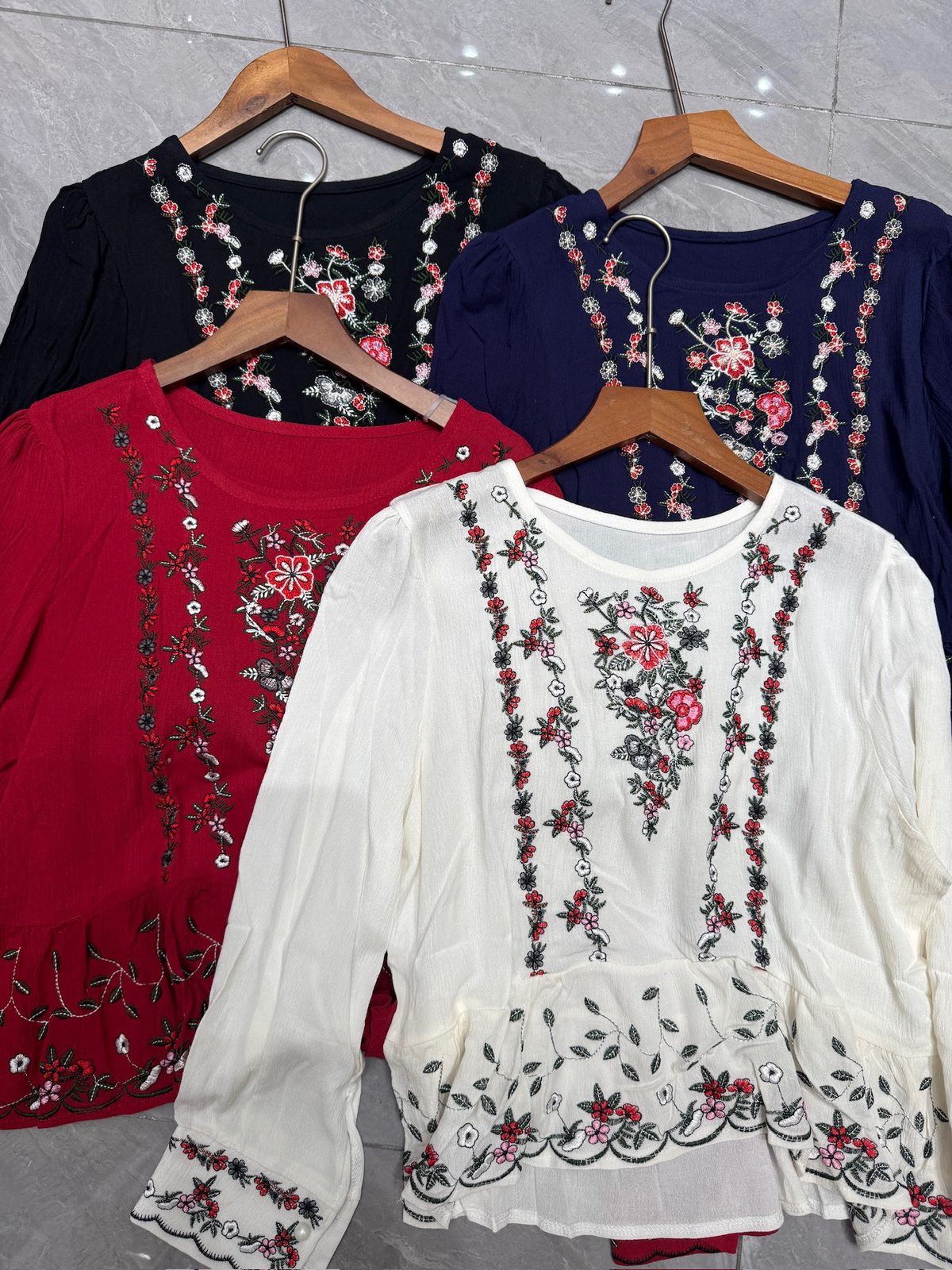 Embroidered peasant blouse