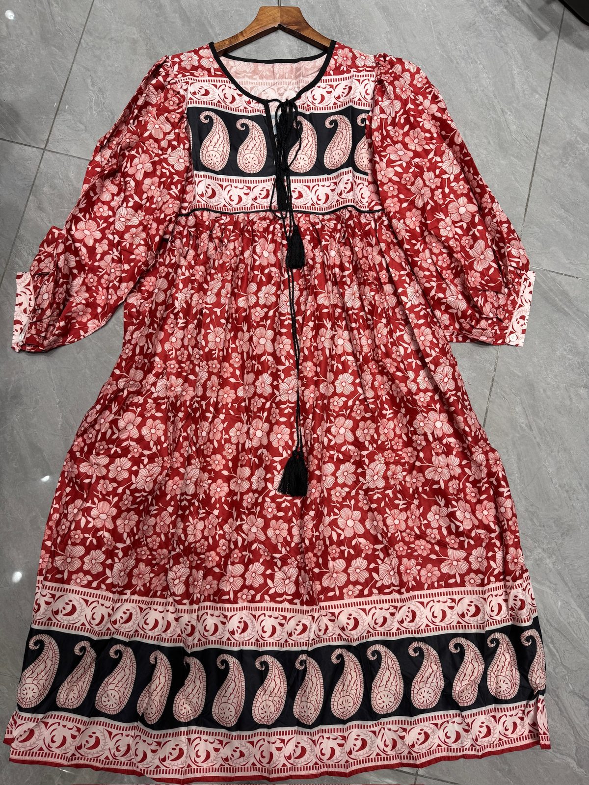 Paisley boho midi dress