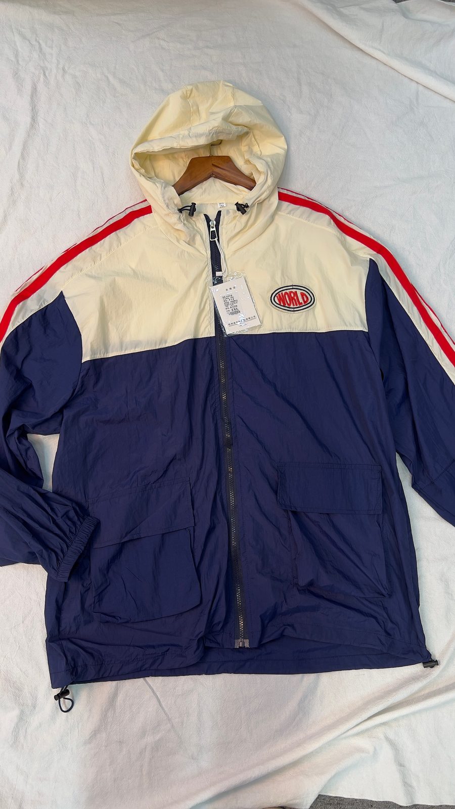 Colour-block zip track jacket