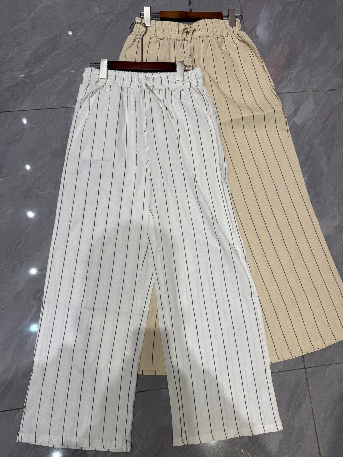 Pinstripe wide-leg trousers