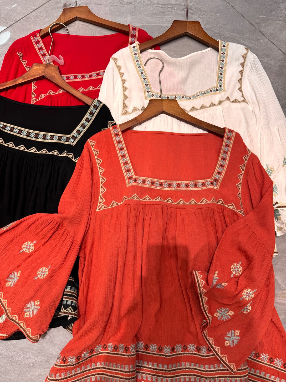 Embroidered peasant blouse
