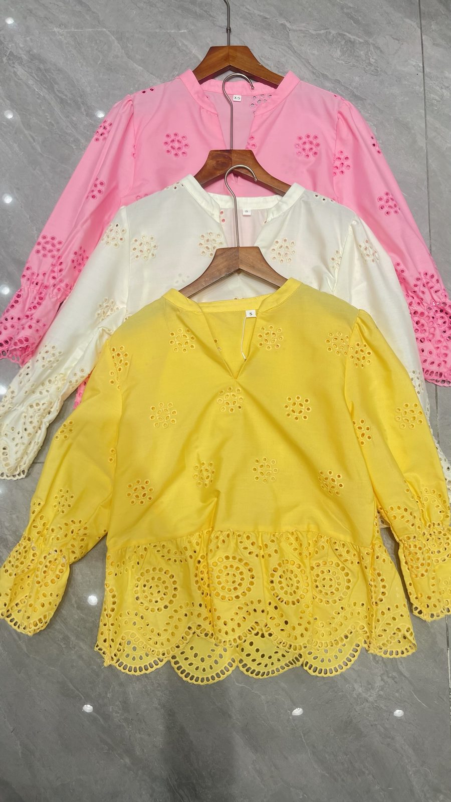 Eyelet-embroidered blouse