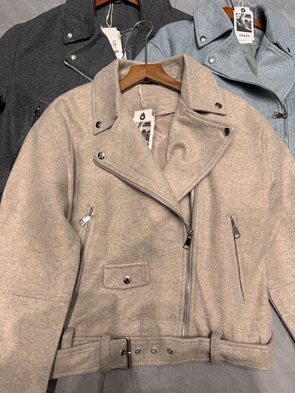 Faux-suede moto jacket