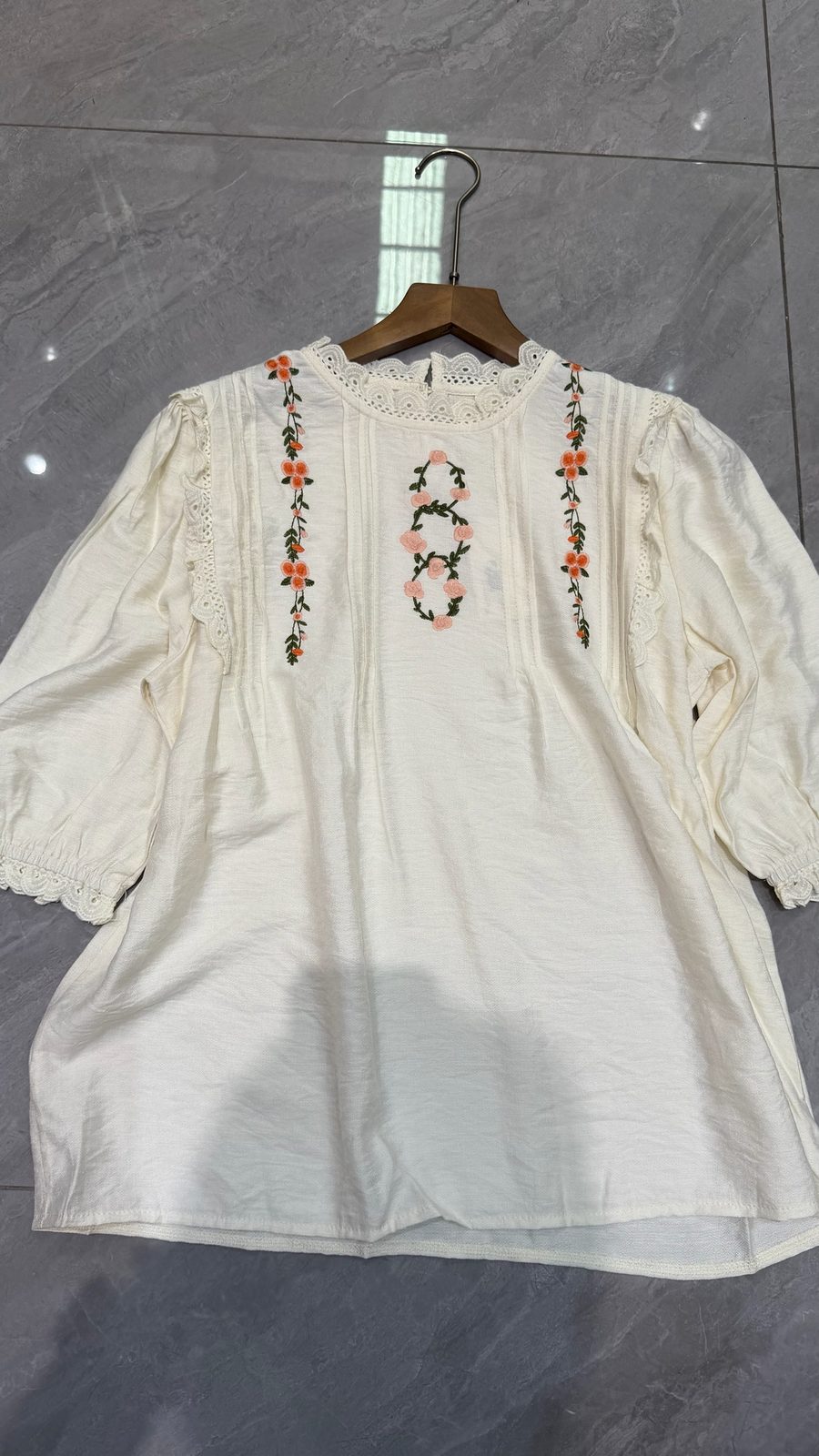 Embroidered boho tunic top