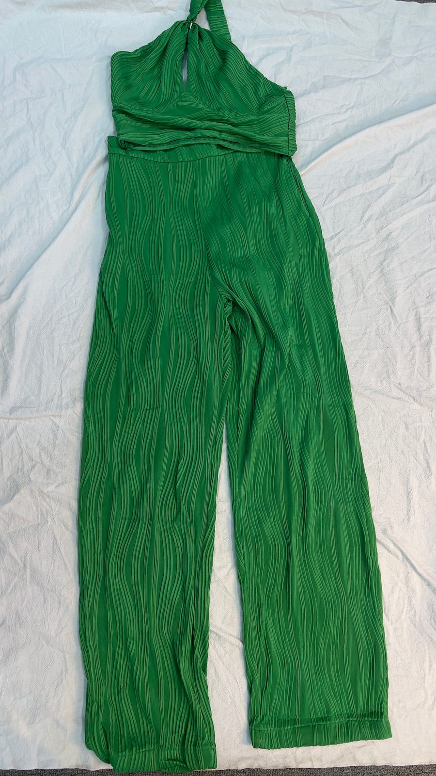 Pleated halter top & trouser set