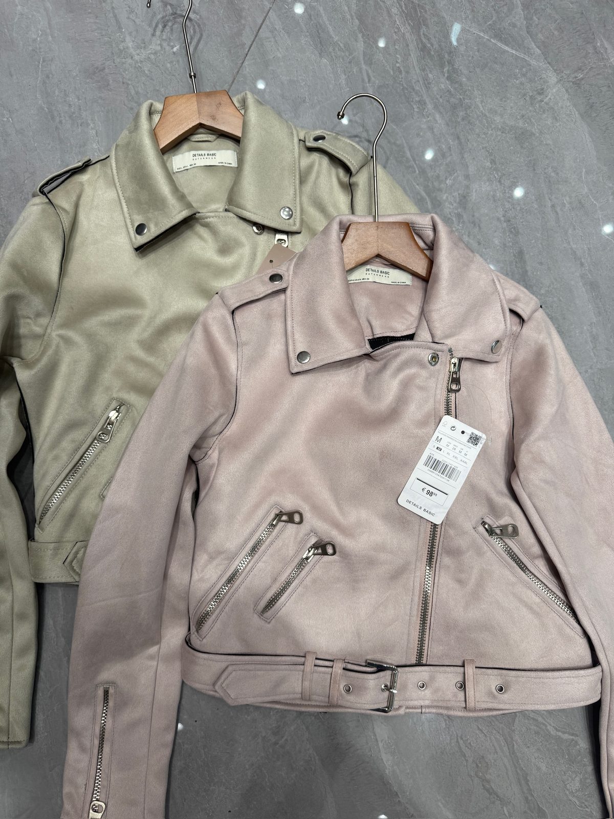 Faux-leather biker jacket