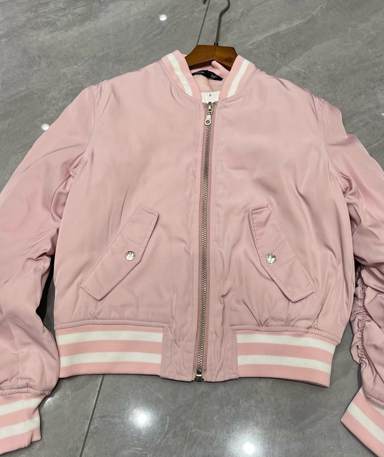 Varsity-trim bomber jacket
