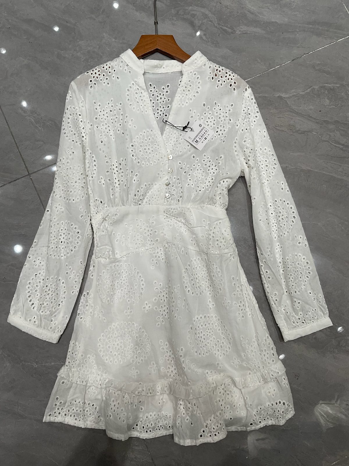 Broderie eyelet shirt dress